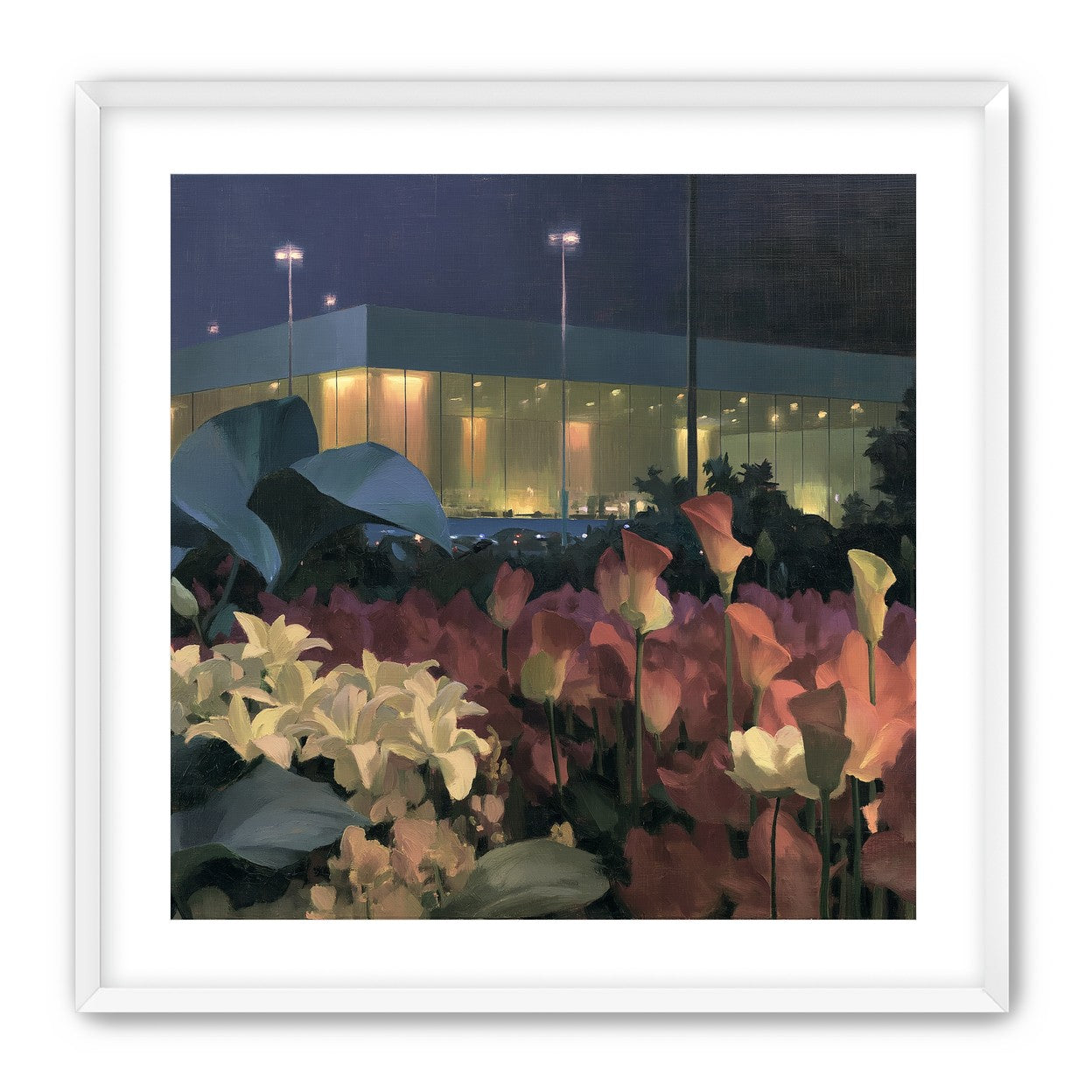 Calla lilies by the glass hall