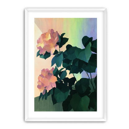 Roses against a pastel sky