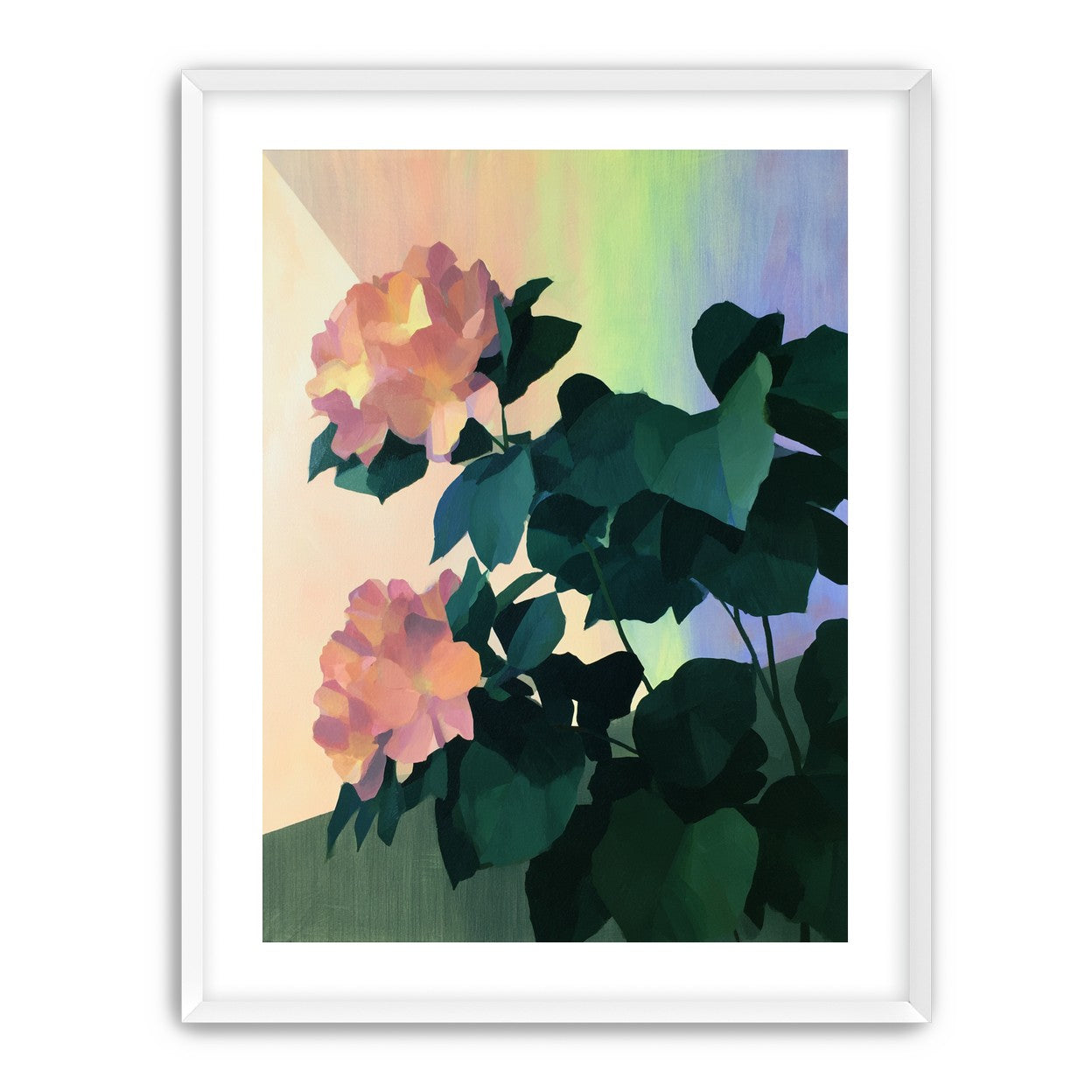 Roses against a pastel sky