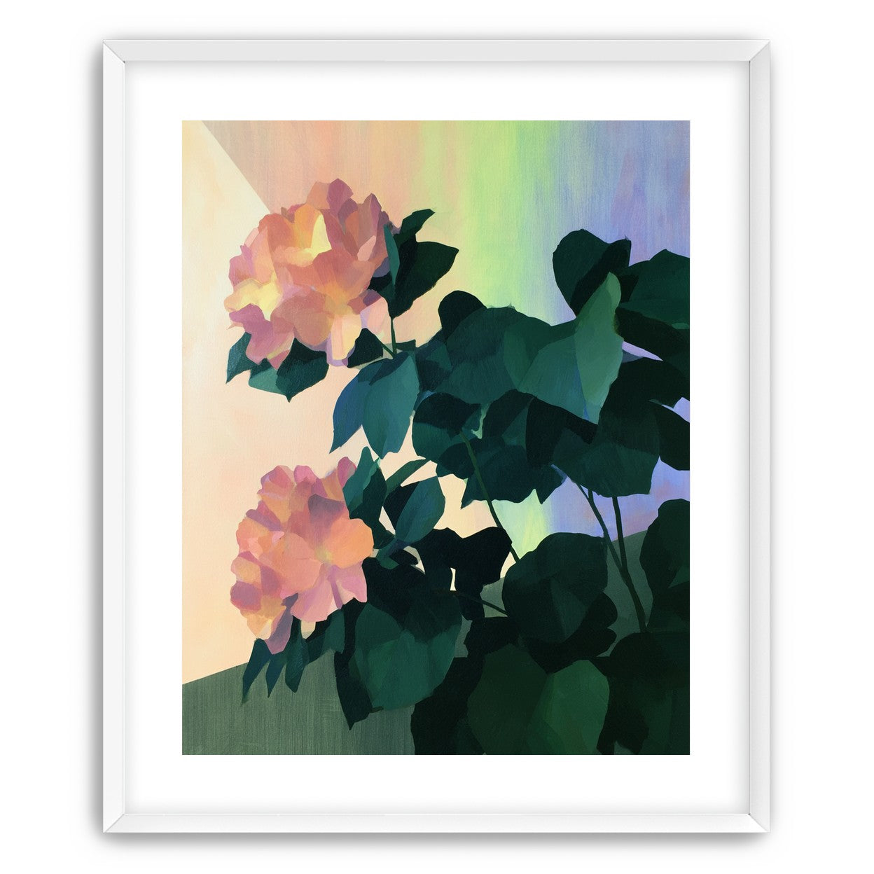 Roses against a pastel sky