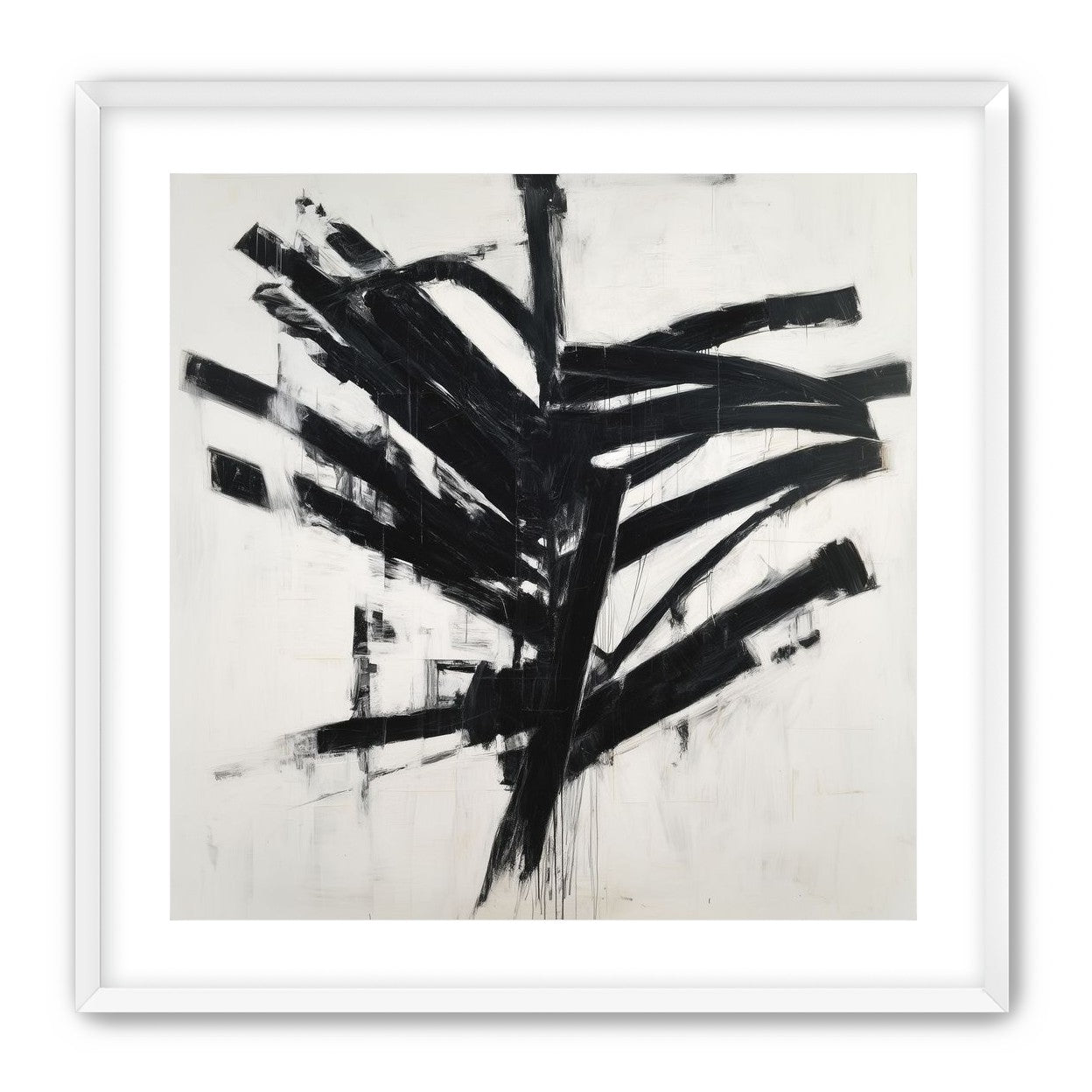 Black mass across white field