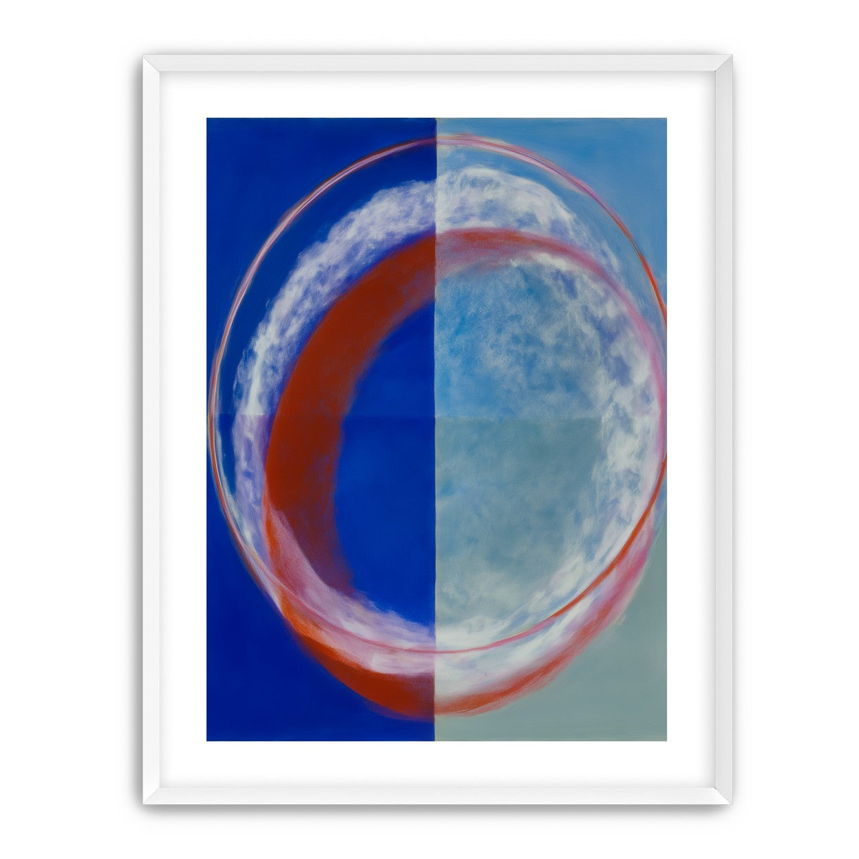 Red rim on divided blue