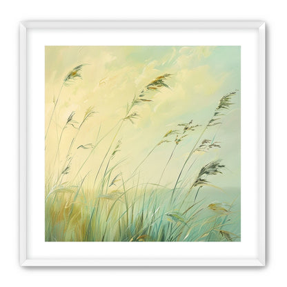 Windbent beach grass sky