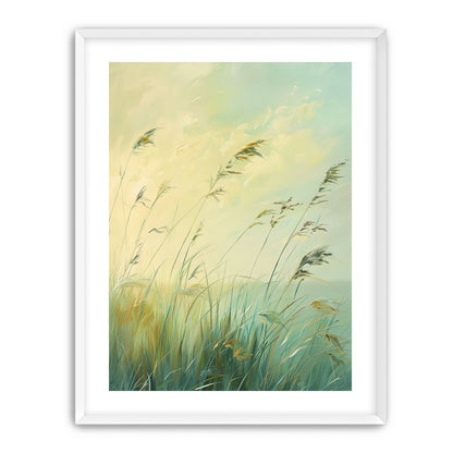 Windbent beach grass sky