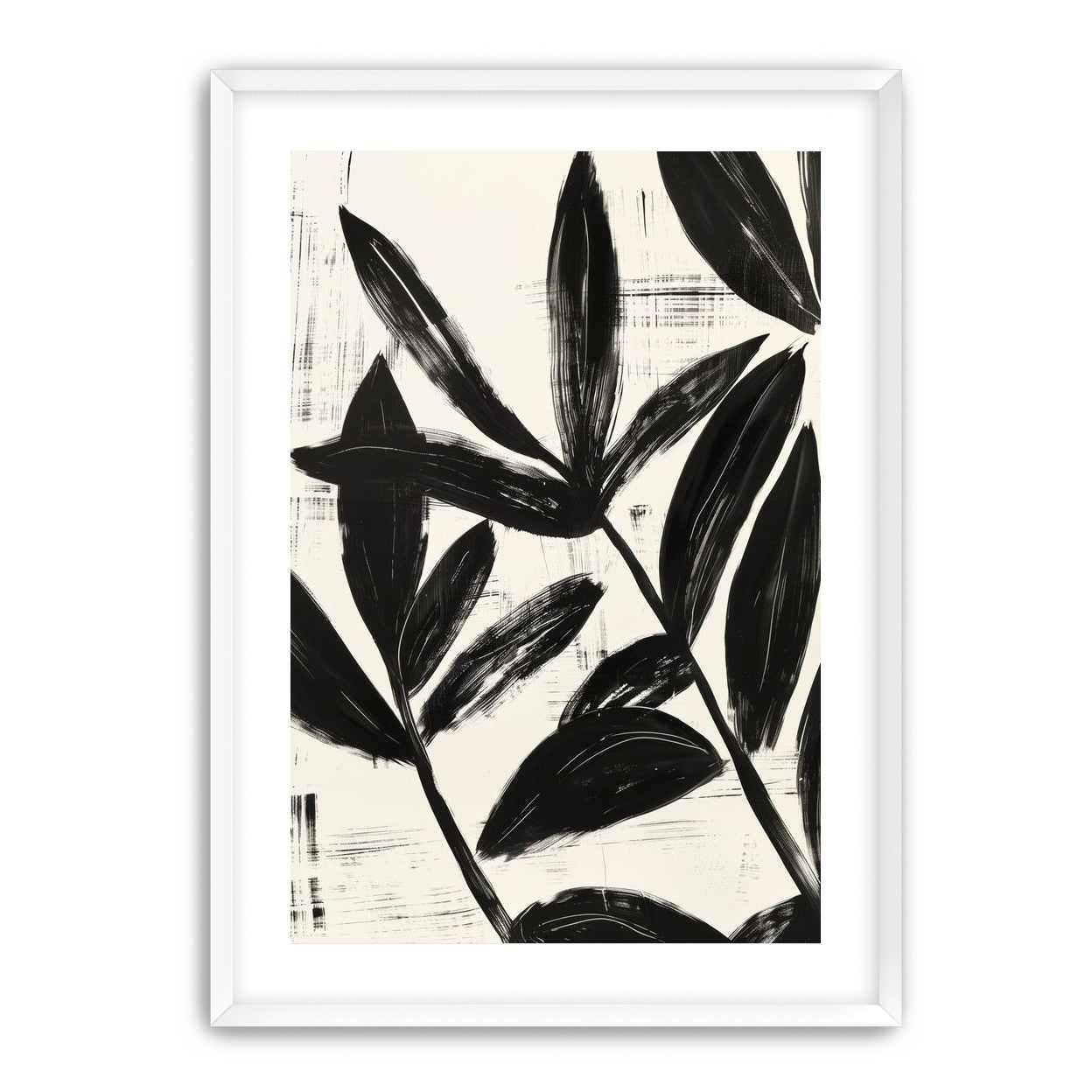 Black leaves on white grain