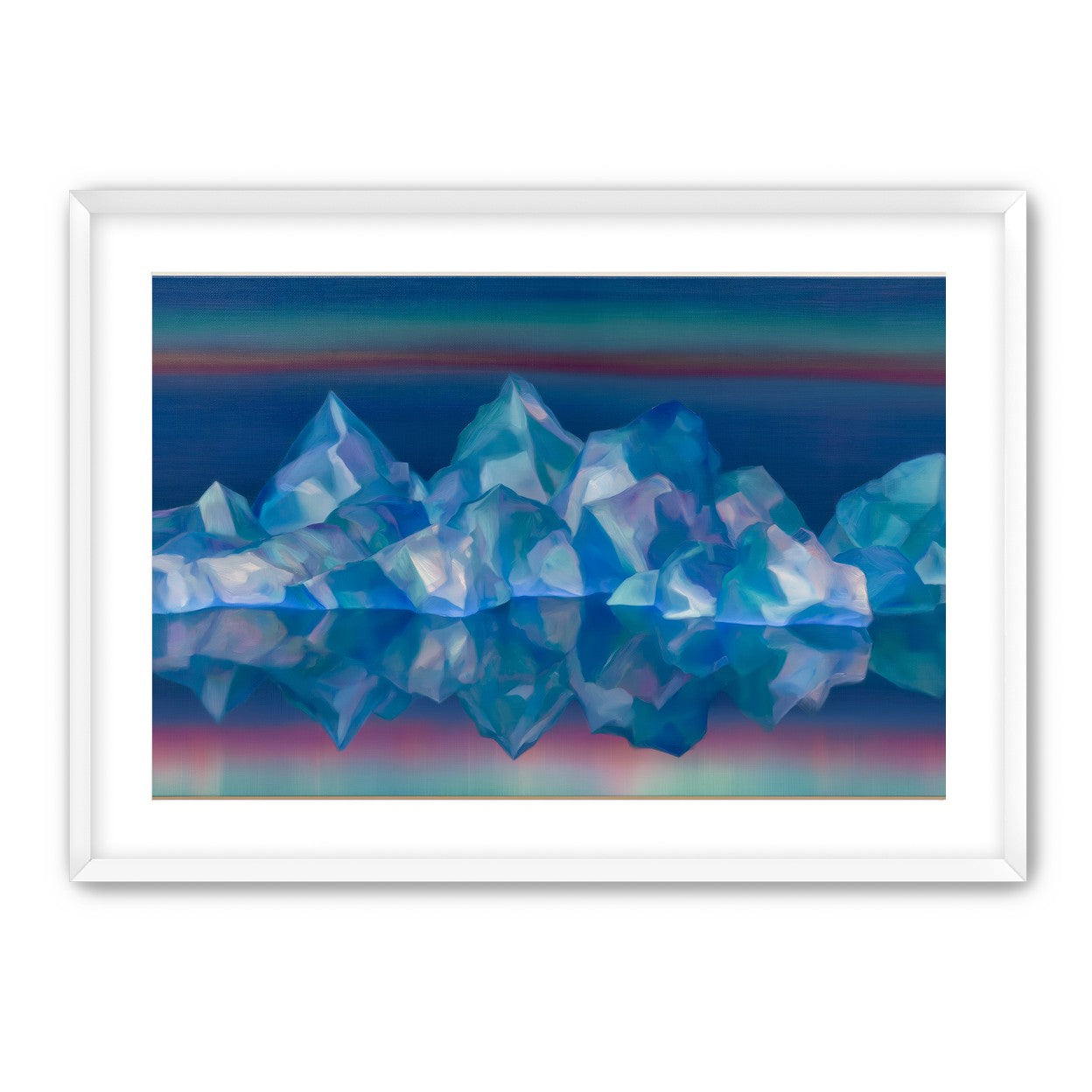 Icebergs in banded twilight