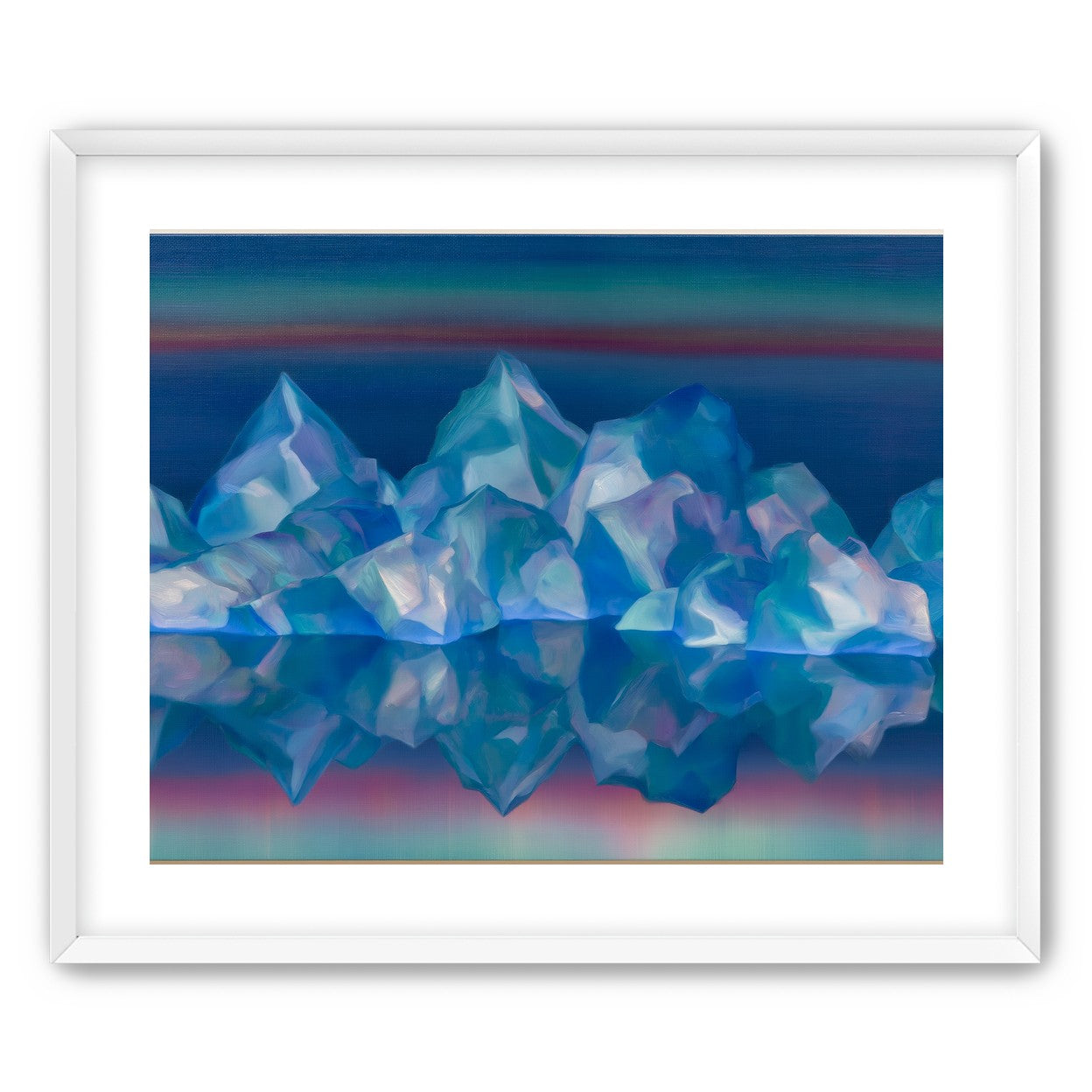 Icebergs in banded twilight
