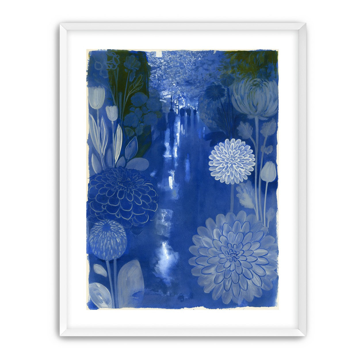 Blue garden night walk