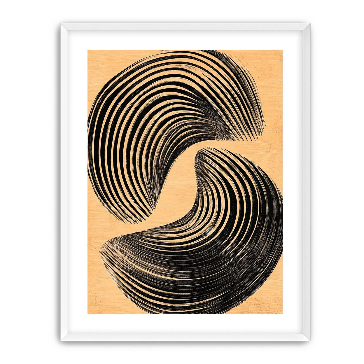 Black spiral on tan ground