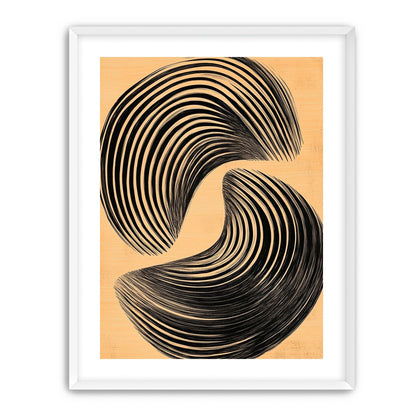 Black spiral on tan ground