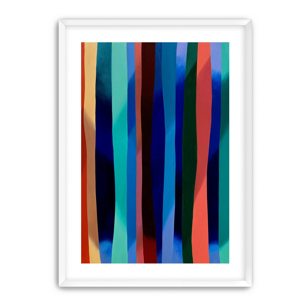 Blue shadow under bright stripes