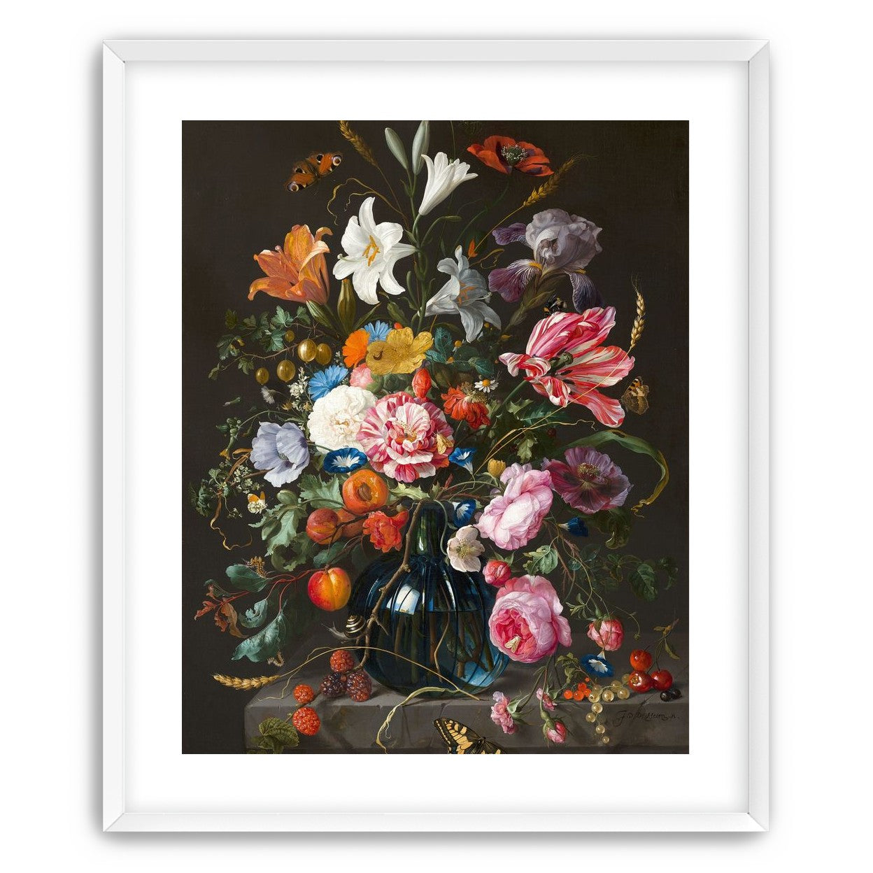 Butterflies over the blue vase