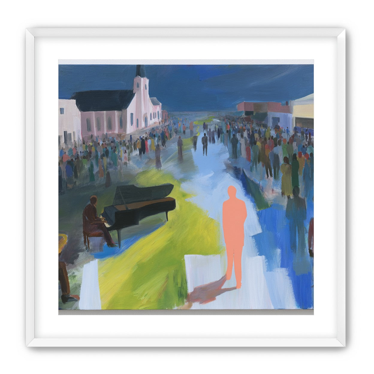 Crowd around the musicians