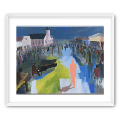 Crowd around the musicians