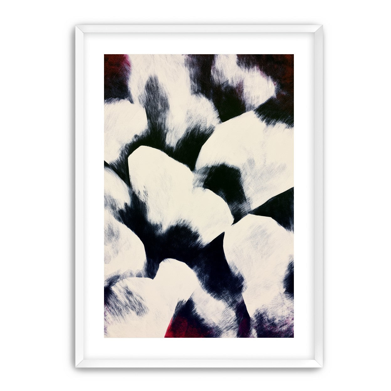 White blocks among dark ground