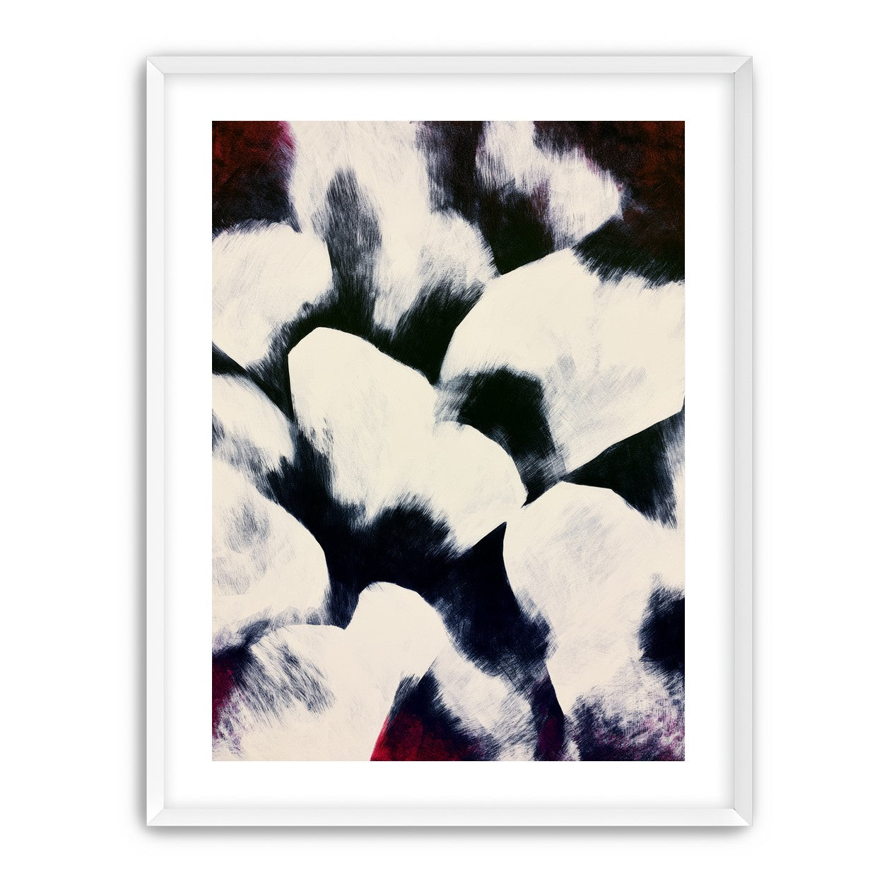 White blocks among dark ground