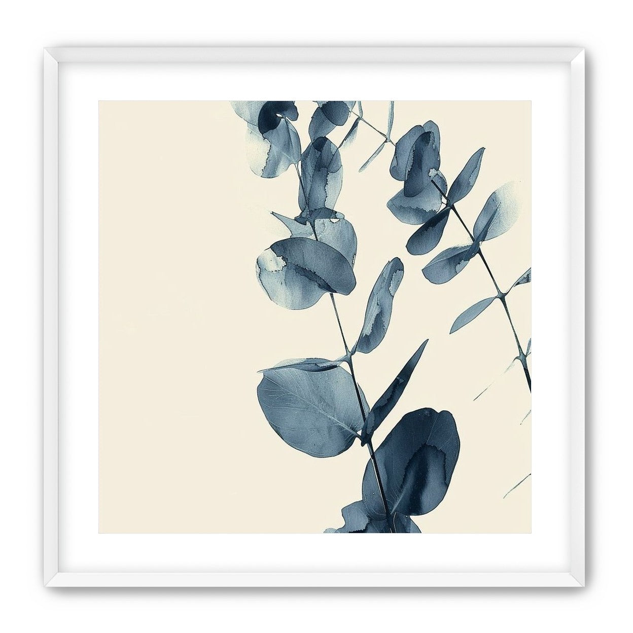 Blue eucalyptus on paper