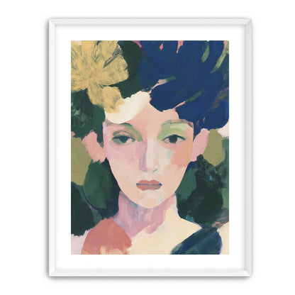 Portrait with pale flower
