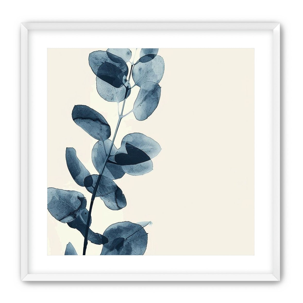 Blue leaves on pale air