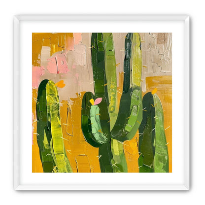 Cactus forms within ochre field