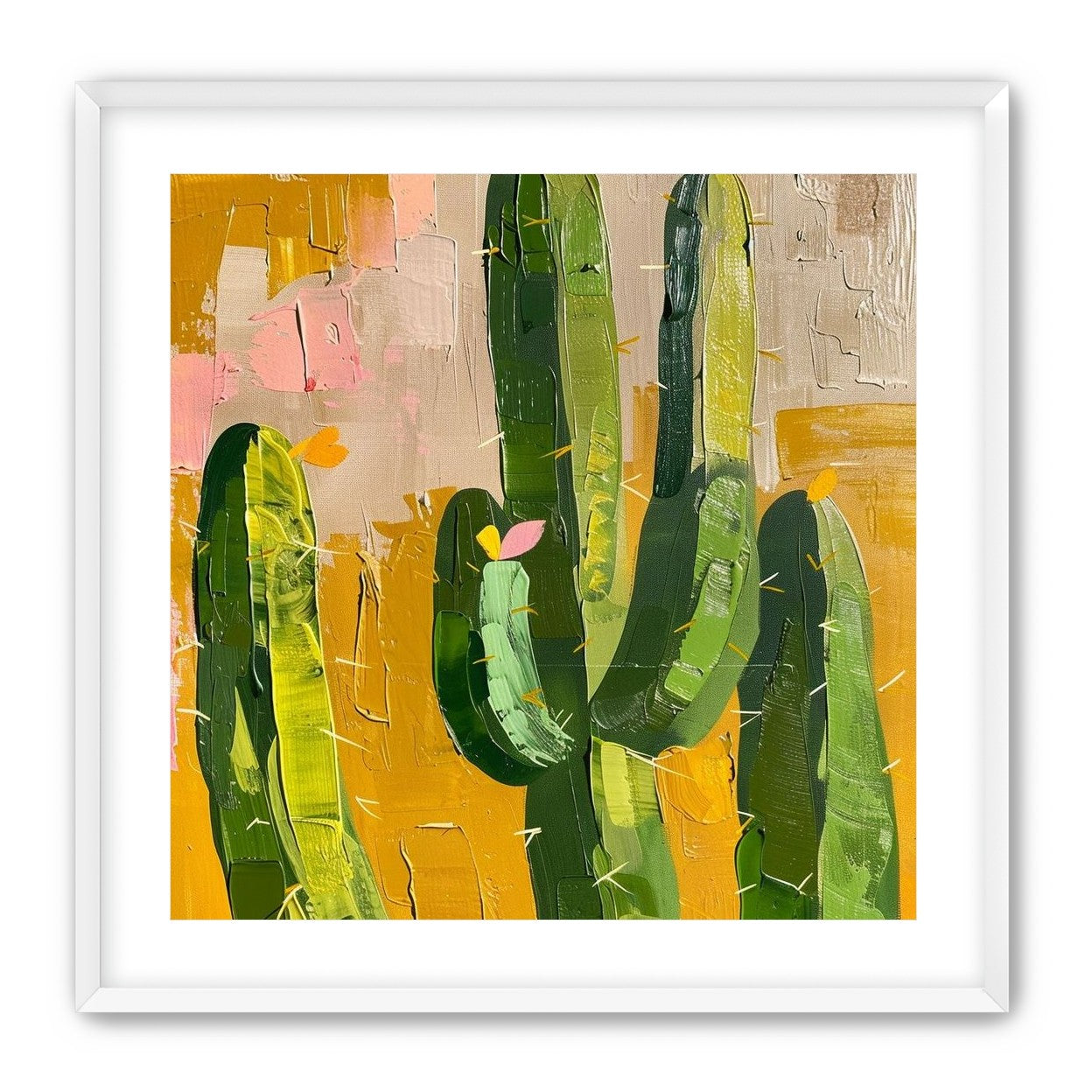 Cactus forms within ochre field