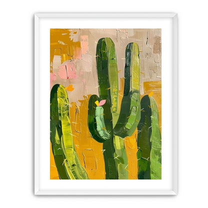 Cactus forms within ochre field