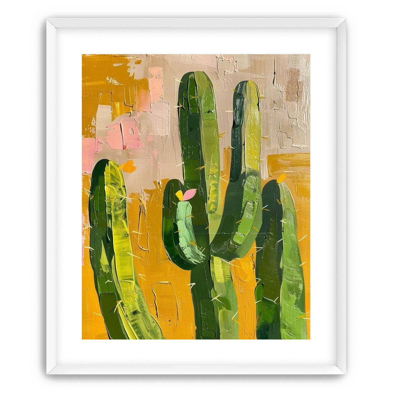 Cactus forms within ochre field