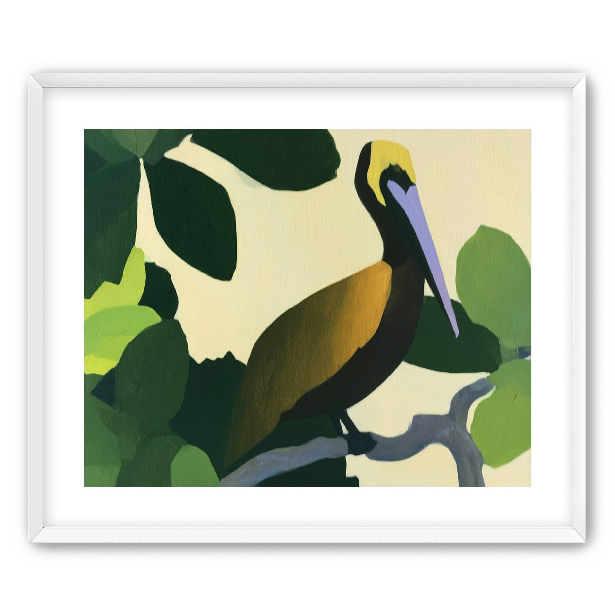 Long beak in green shade