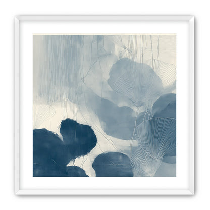 Fan leaves in blue wash