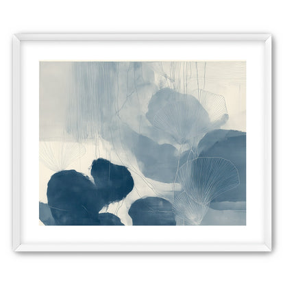 Fan leaves in blue wash