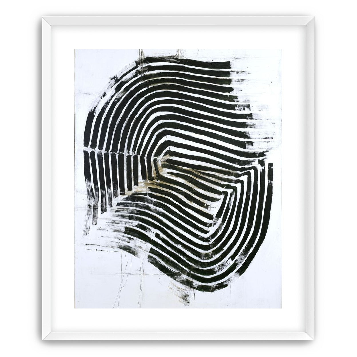 Black bands turning inward
