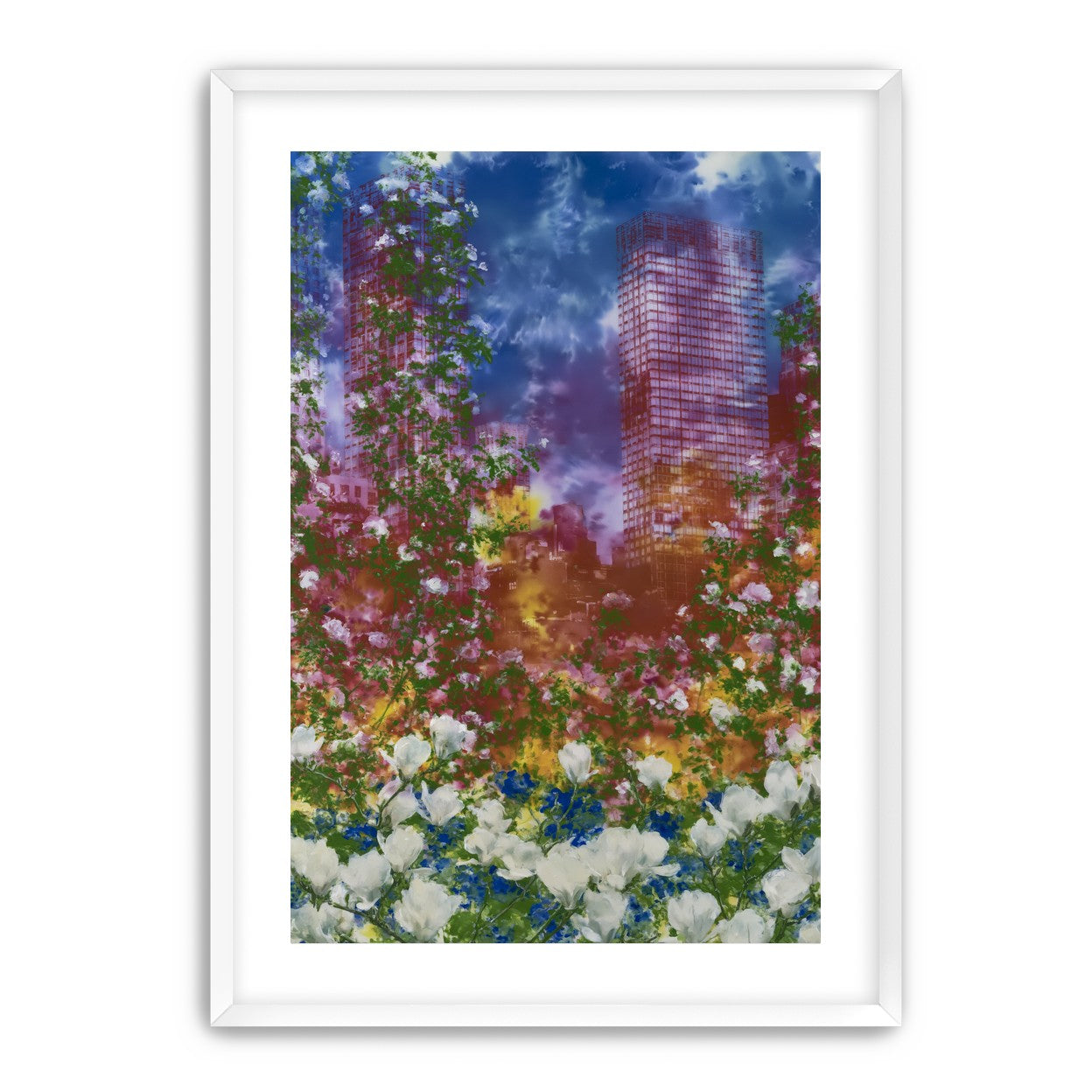Flowers before storm towers