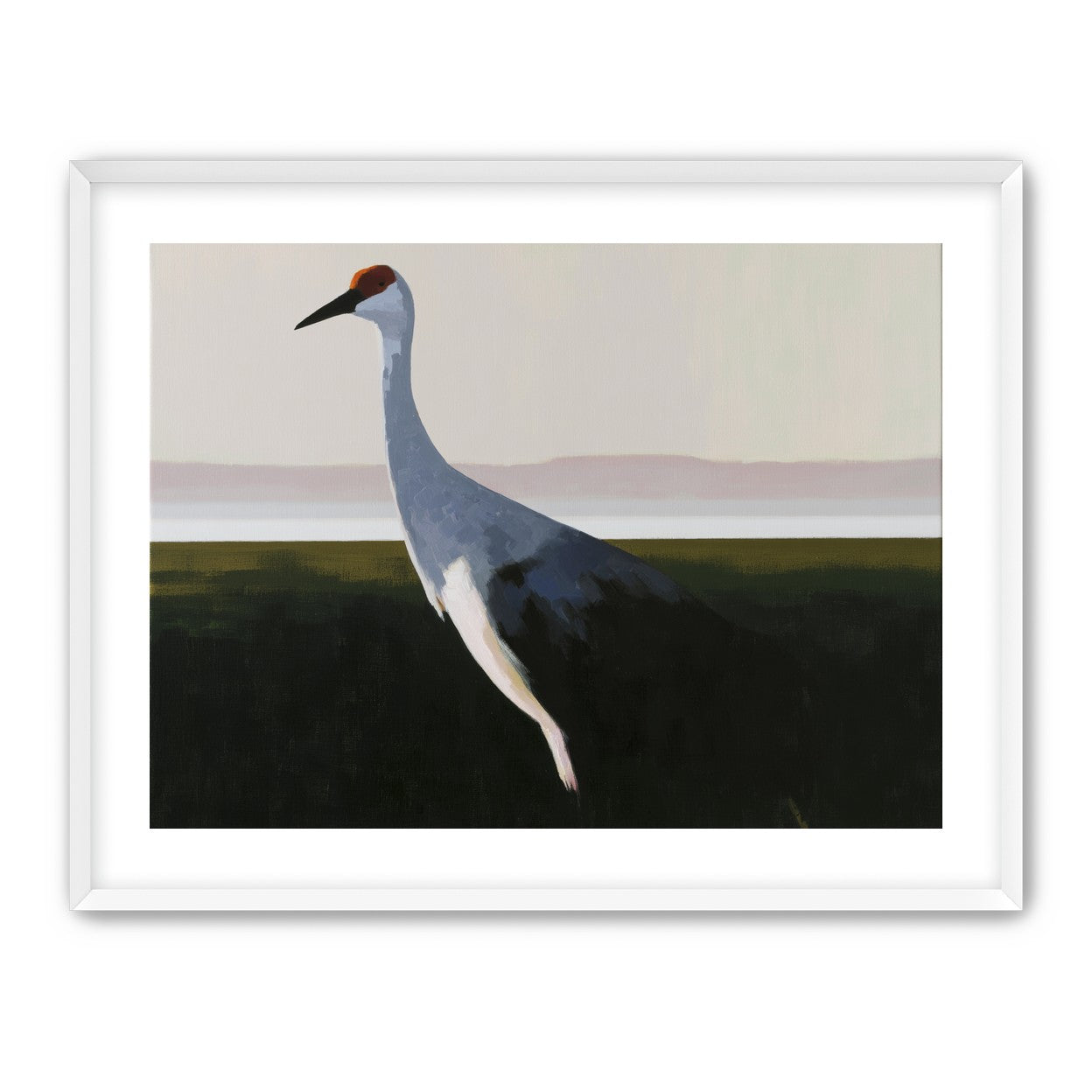 Crane with a red crown