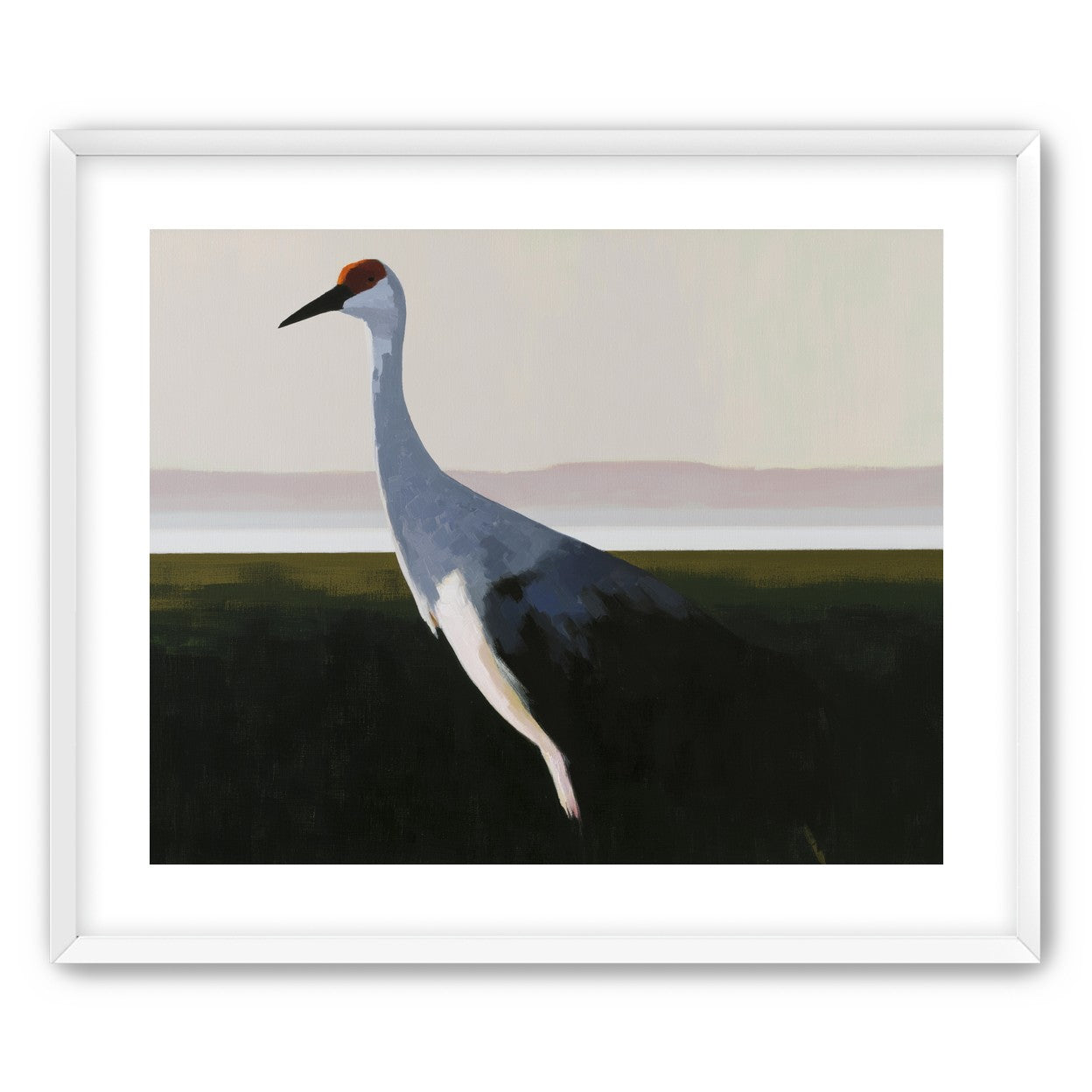 Crane with a red crown