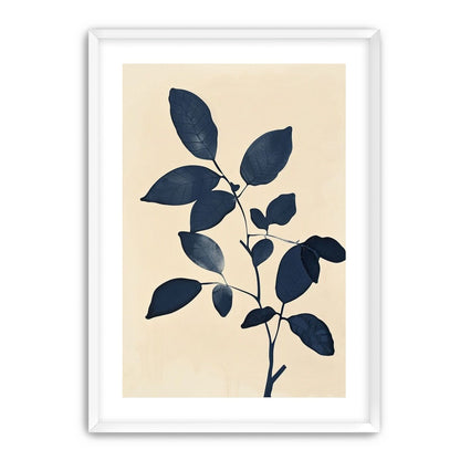 Indigo leaves on cream