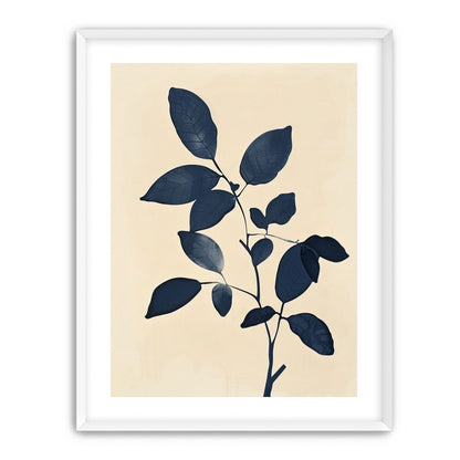 Indigo leaves on cream