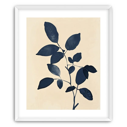 Indigo leaves on cream