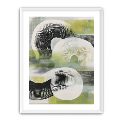 Curved bands across green fields