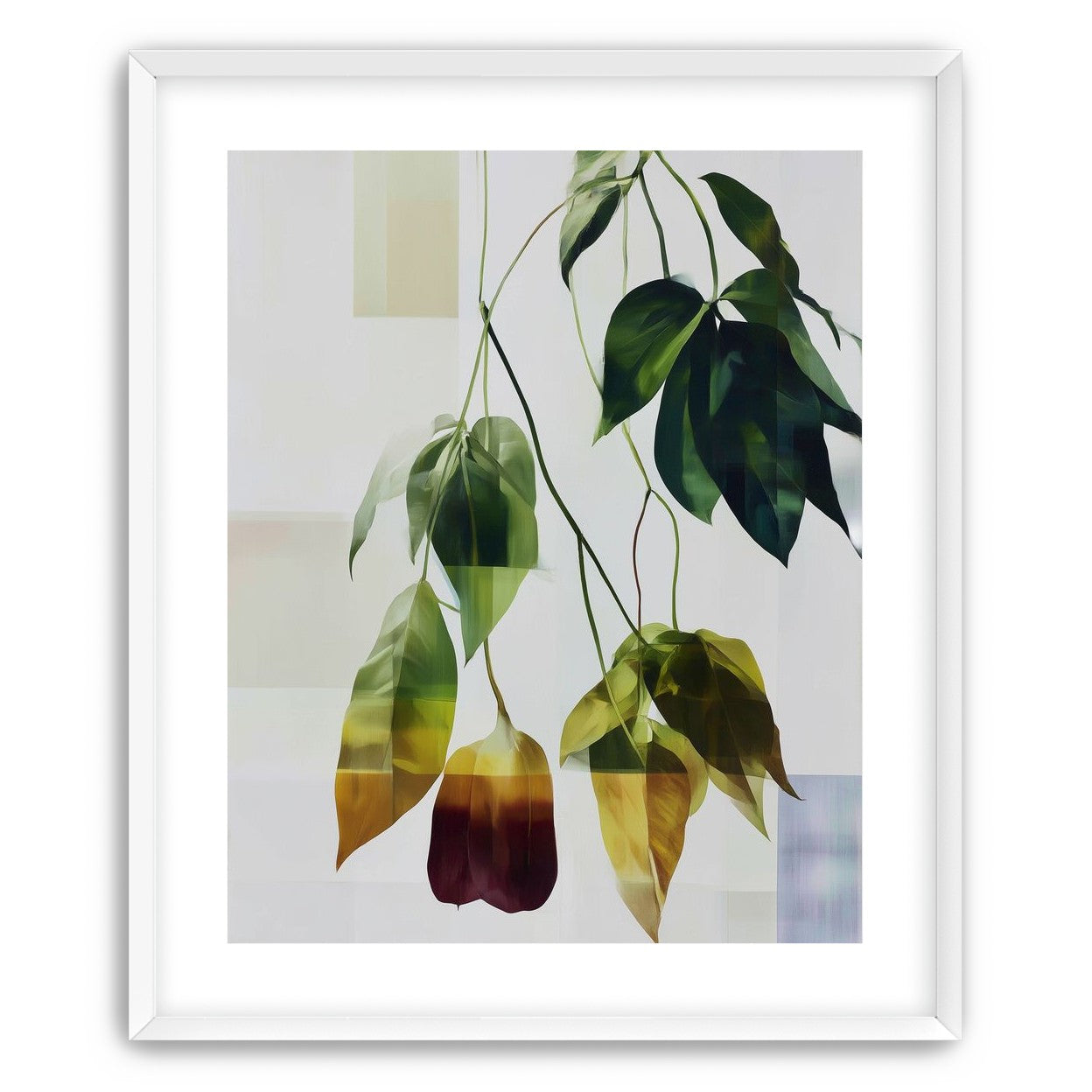Green fading into amber leaves