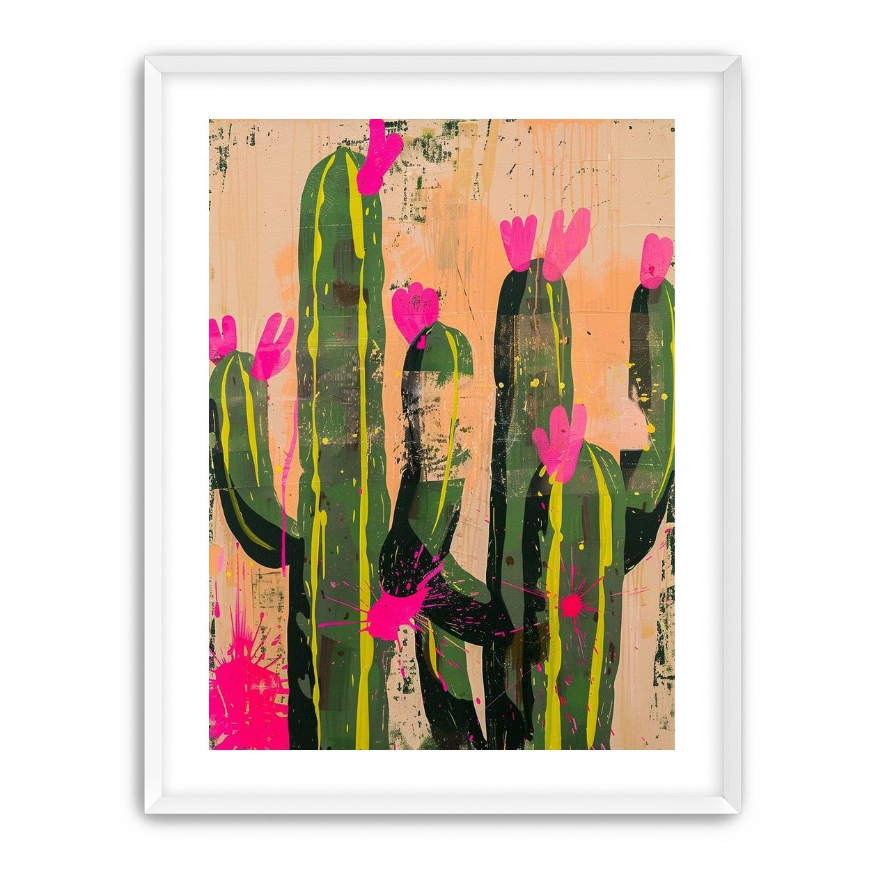 Pink blooms on cacti