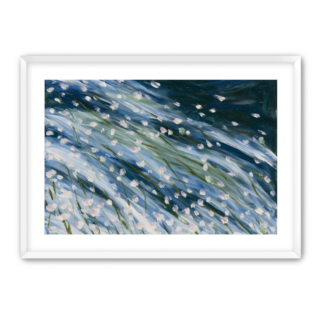 Flowers in a blue rush