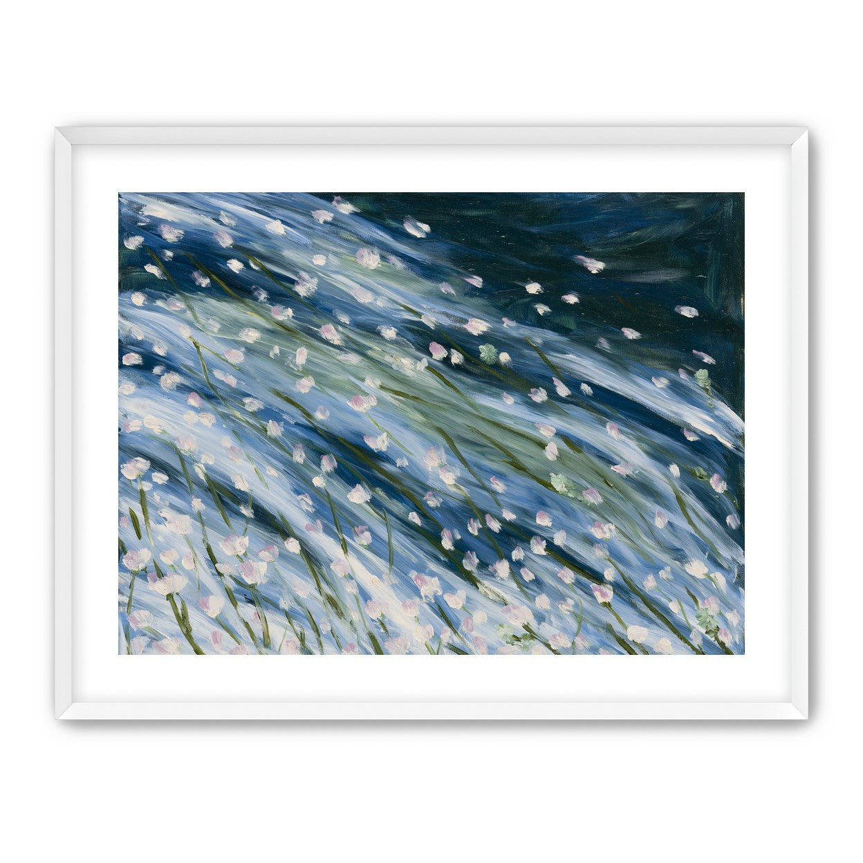 Flowers in a blue rush
