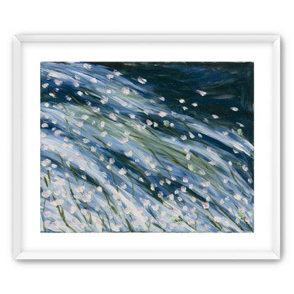 Flowers in a blue rush