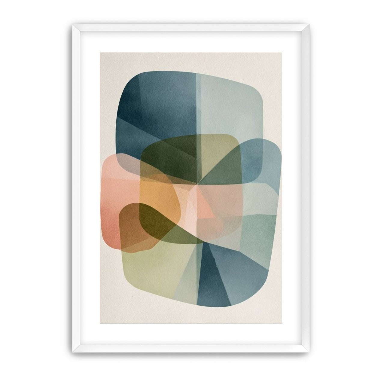 Muted blues folding through peach