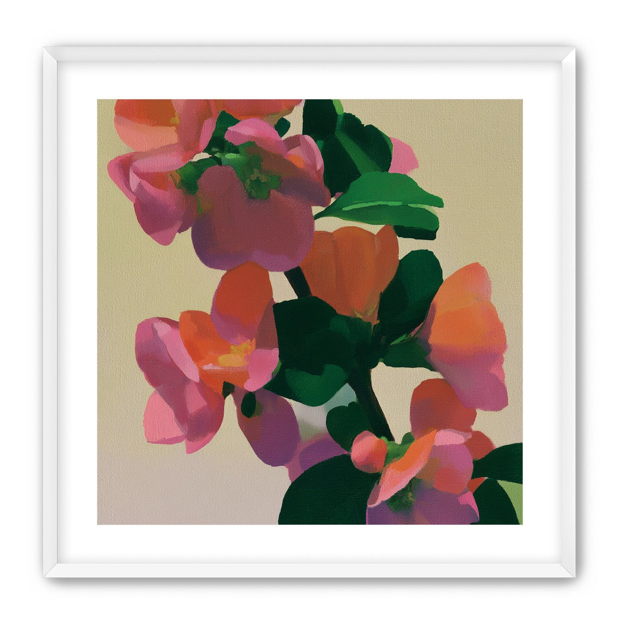 Flowers among dark leaves