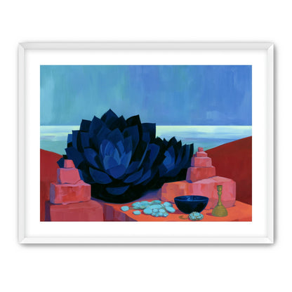 Blue flower in red light