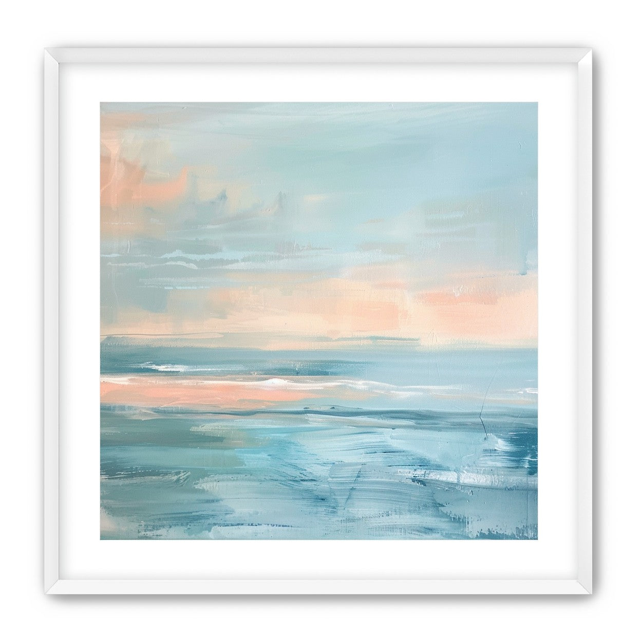 Peach light on blue sea
