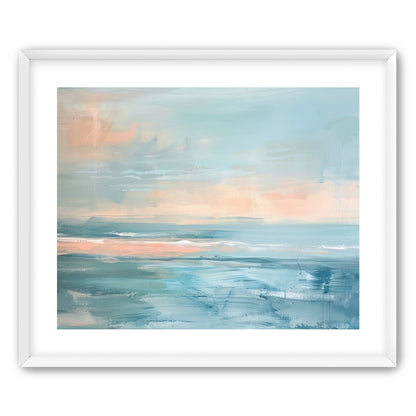 Peach light on blue sea