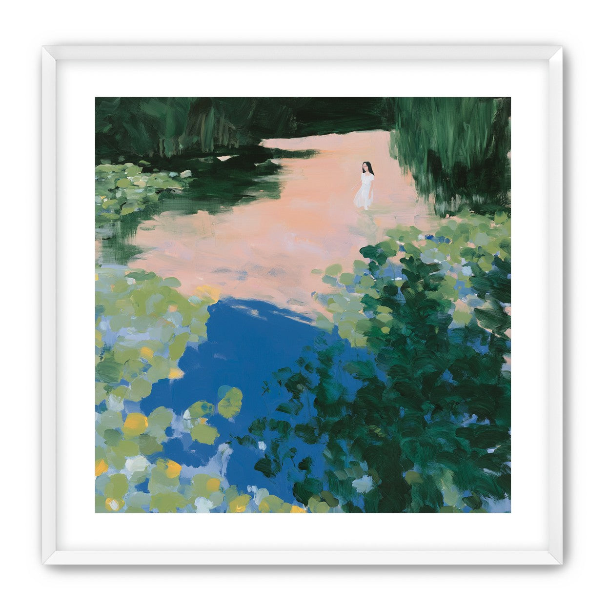 White dress in still water