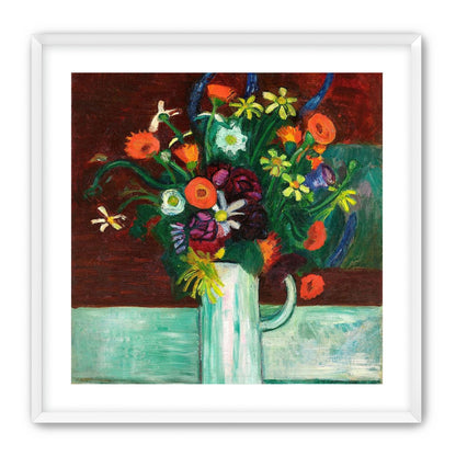 Flowers above the green table